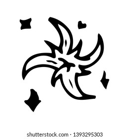 Hand Drawn galaxy star doodle. Sketch style icon. Decoration element. Isolated on white background. Flat design. Vector illustration.