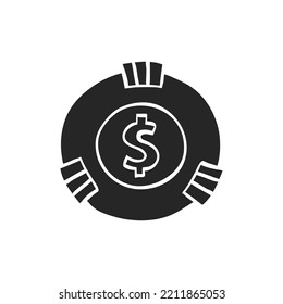 Hand drawn Gambling coin vector illustration