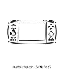 Hand drawn game controllers. Vector illustrations in outline doodle style. Icons on white background