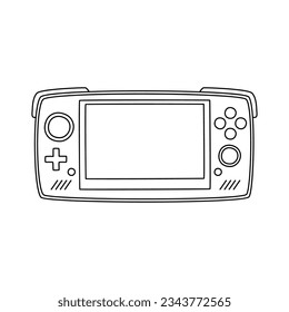 Hand drawn game controllers. Vector illustrations in outline doodle style. Icons on white background