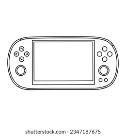 Hand drawn game controllers. Vector illustrations in outline doodle style. Icons on white background