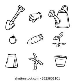 Hand drawn Garden doodle vector
