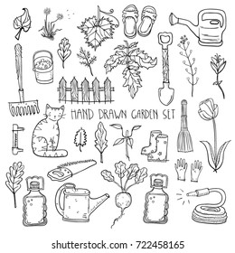 Hand drawn garden set