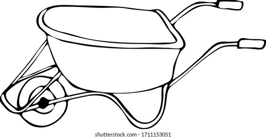 Hand drawn garden tools. Vector sketch illustration