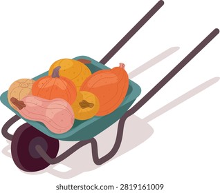 Hand drawn garden wheelbarrow