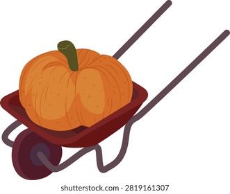 Hand drawn garden wheelbarrow