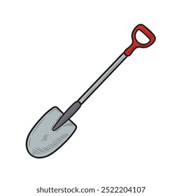 Hand Drawn Gardening Colored - Spade