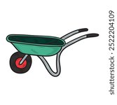 Hand Drawn Gardening Colored - Wheel Barrow