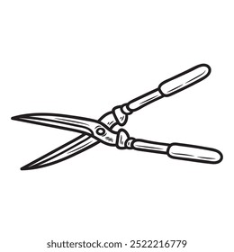 Hand Drawn Gardening Colorless - Pruning Shears