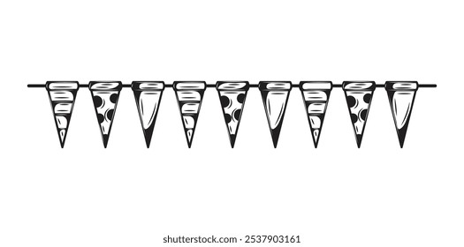 Hand Drawn Garland Party Line Art - 02