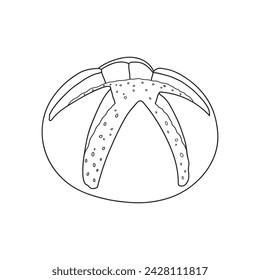 Hand drawn garlic bread icon Cartoon Vector illustration Isolated on White Background