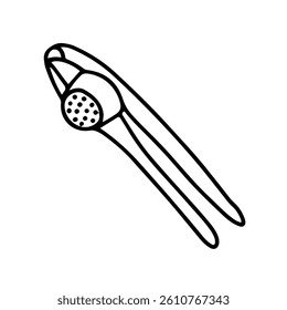 Hand drawn garlic press vector doodle