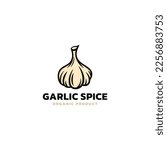 Hand drawn garlic spice logo icon vector illustration design template