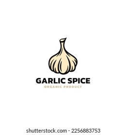 Hand drawn garlic spice logo icon vector illustration design template