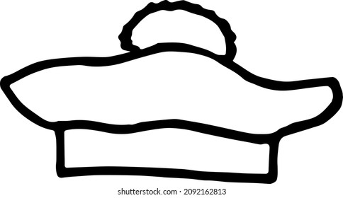 Hand drawn Garrison Cap vector on a white background