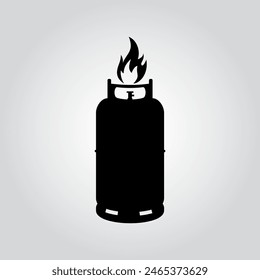 Hand drawn Gas cylinder vector tank. Lpg propane bottle icon container. 