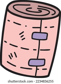 Hand Drawn gauze bandage illustration isolated on background