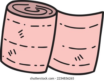Hand Drawn gauze bandage illustration isolated on background