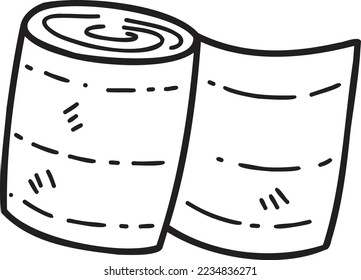 Hand Drawn gauze bandage illustration isolated on background