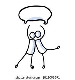 Hand drawn gay men stickman ballet dancer speech bubble concept. Simple outline two male ballerina couple doodle icon clipart. For lgbtq dance studio or pride theatre performer sketch illustration. 