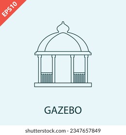 hand drawn gazebos design vector icon flat modern isolated illustration