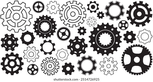 Hand drawn gear cogwheel background. Doodle sketch style color gear mechanism. Concept of business idea, teamwork, progress background. Doodle cog