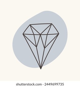 Hand drawn gem, diamond. Great for Valentine's Day postcard, wedding invitation and more.