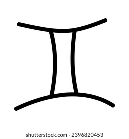 Hand drawn gemini zodiac sign Esoteric symbol doodle Astrology clipart Element for design