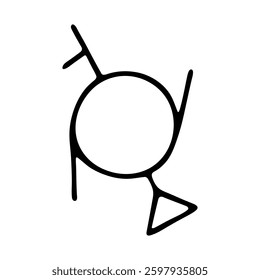 Hand drawn genderfluid (third gender and demigirl) gender identity icon Symbol used to represent sex and gender