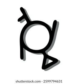 Hand drawn genderfluid (third gender and demigirl) gender identity icon Symbol used to represent sex and gender