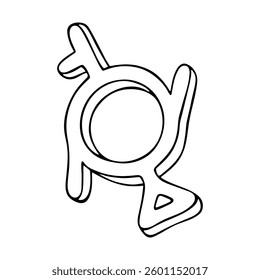 Hand drawn genderfluid (third gender and demigirl) gender identity icon Symbol used to represent sex and gender