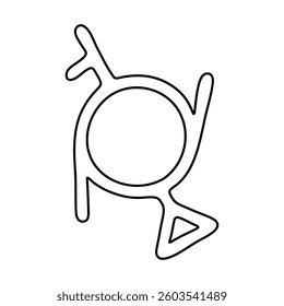 Hand drawn genderfluid (third gender and demigirl) gender identity icon Symbol used to represent sex and gender