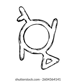 Hand drawn genderfluid (third gender and demigirl) gender identity icon Symbol used to represent sex and gender