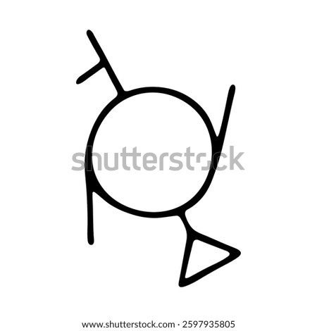 Hand drawn genderfluid (third gender and demigirl) gender identity icon Symbol used to represent sex and gender