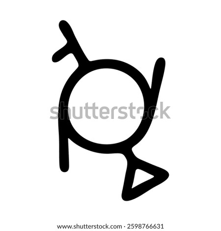 Hand drawn genderfluid (third gender and demigirl) gender identity icon Symbol used to represent sex and gender