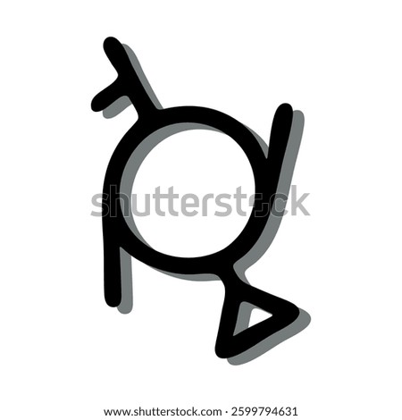 Hand drawn genderfluid (third gender and demigirl) gender identity icon Symbol used to represent sex and gender