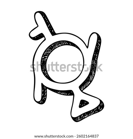 Hand drawn genderfluid (third gender and demigirl) gender identity icon Symbol used to represent sex and gender