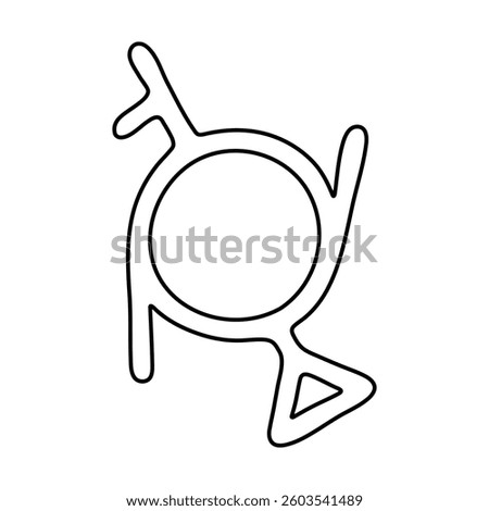 Hand drawn genderfluid (third gender and demigirl) gender identity icon Symbol used to represent sex and gender