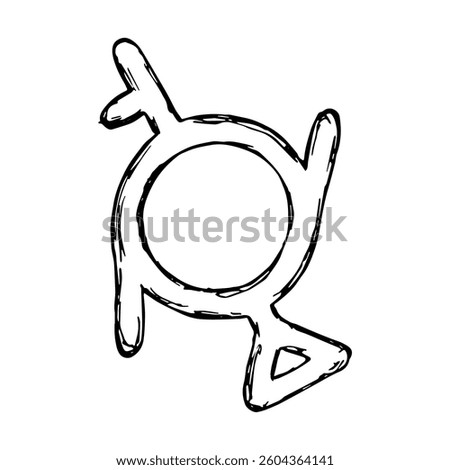 Hand drawn genderfluid (third gender and demigirl) gender identity icon Symbol used to represent sex and gender