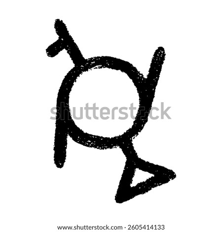 Hand drawn genderfluid (third gender and demigirl) gender identity icon Symbol used to represent sex and gender