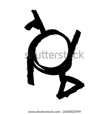 Hand drawn genderfluid (third gender and demigirl) gender identity icon Symbol used to represent sex and gender