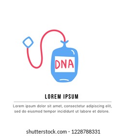 Hand drawn genome sequencing illustration. Human dna research technology symbols. Nano technology concept made in vector. Human genome project.