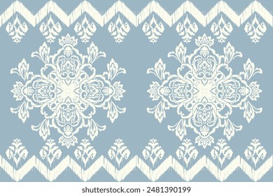 Hand drawn geometric African Ikat paisley embroidery. ethnic oriental ikat seamless pattern. abstract illustration design for wallpaper. Tribal ethnic vector texture. Aztec style. Folk embroidery.