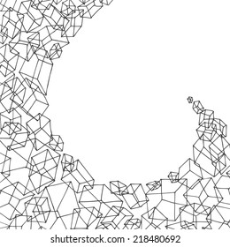 hand drawn geometric background with cubes