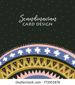 Hand drawn  geometric background. Modern and stylish scandinavian card design.