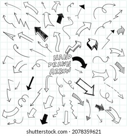 Juego de flecha de doodle geométrico dibujado a mano 