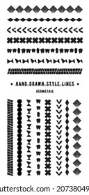 hand drawn geometric material set