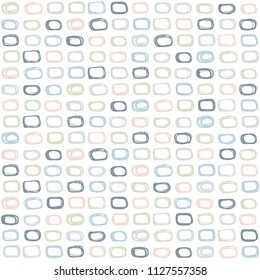 hand drawn geometric pattern. Abstract minimalistic ornament with elements in trendy color. Simple vector repeating texture. Modern swatch. Flat background for textile, print, interior design