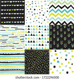 Hand drawn geometric patterns, abstract digital papers, abstract backgrounds