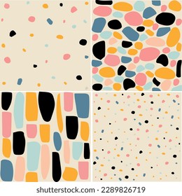 Patrones geométricos dibujados a mano, papeles digitales abstractos, fondos abstractos